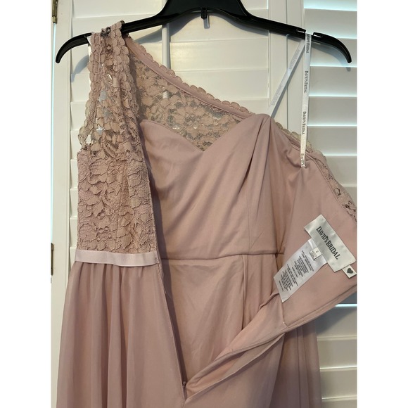 Davids Bridal one shoulder lace bodice dress - Picture 7 of 8